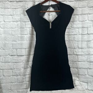 VTG Rampage Products Velour Little Black Dress Women's 9 Back Zipper Small USA